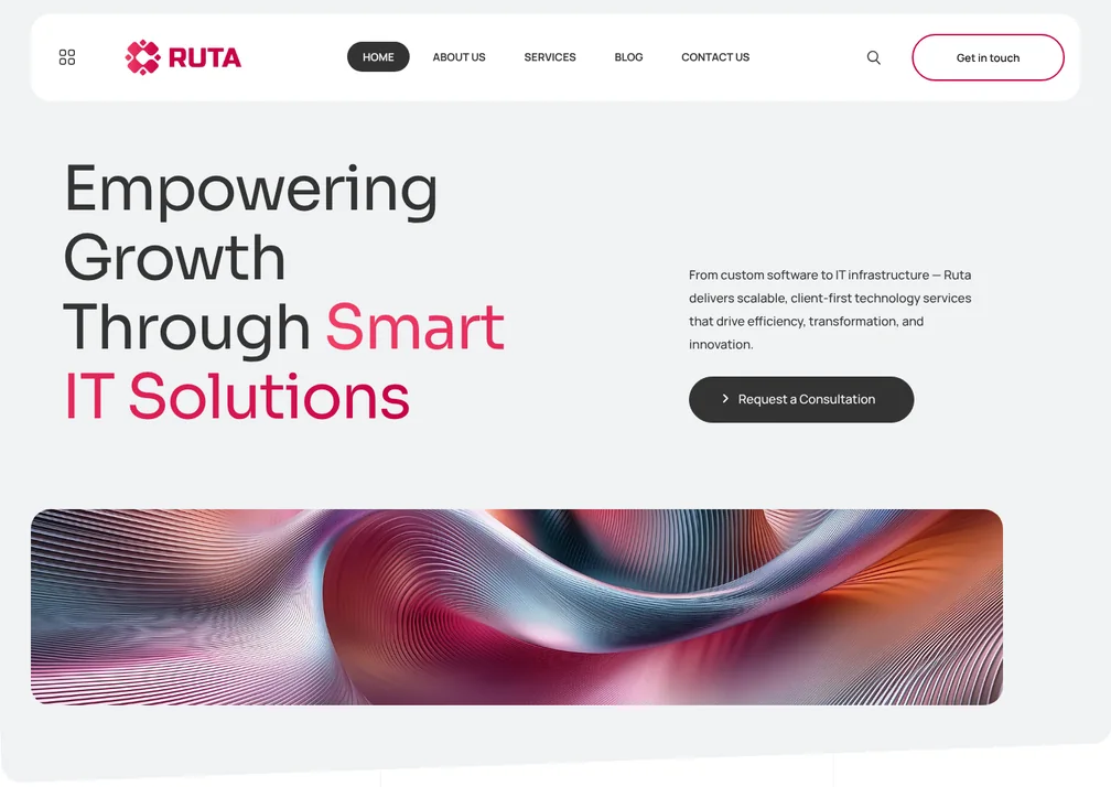 Home page of the Ruta website