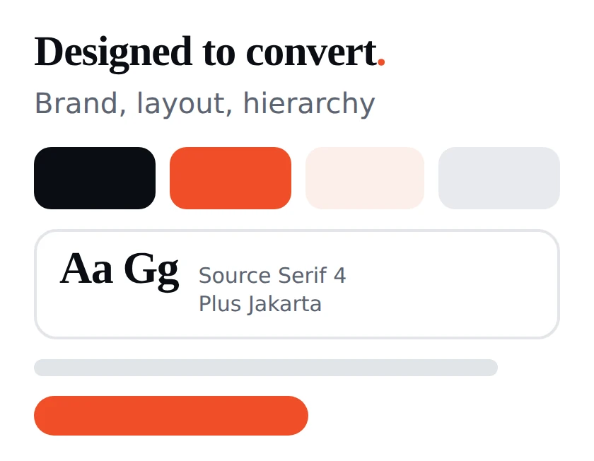 Illustration of a design board with brand colours and typography